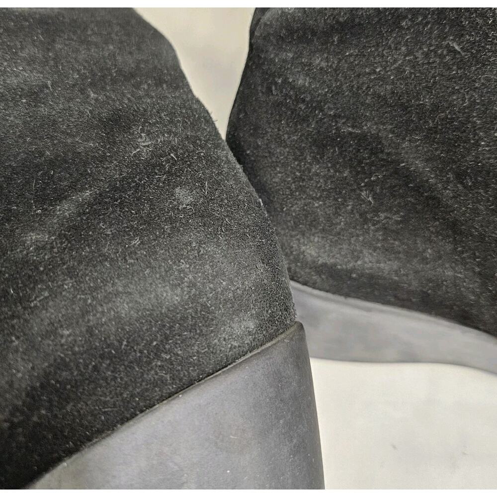 La Canadienne Black Suede Leather Low Wedge Side Zip Lined Boot Bootie Size 7 - Picture 11 of 12